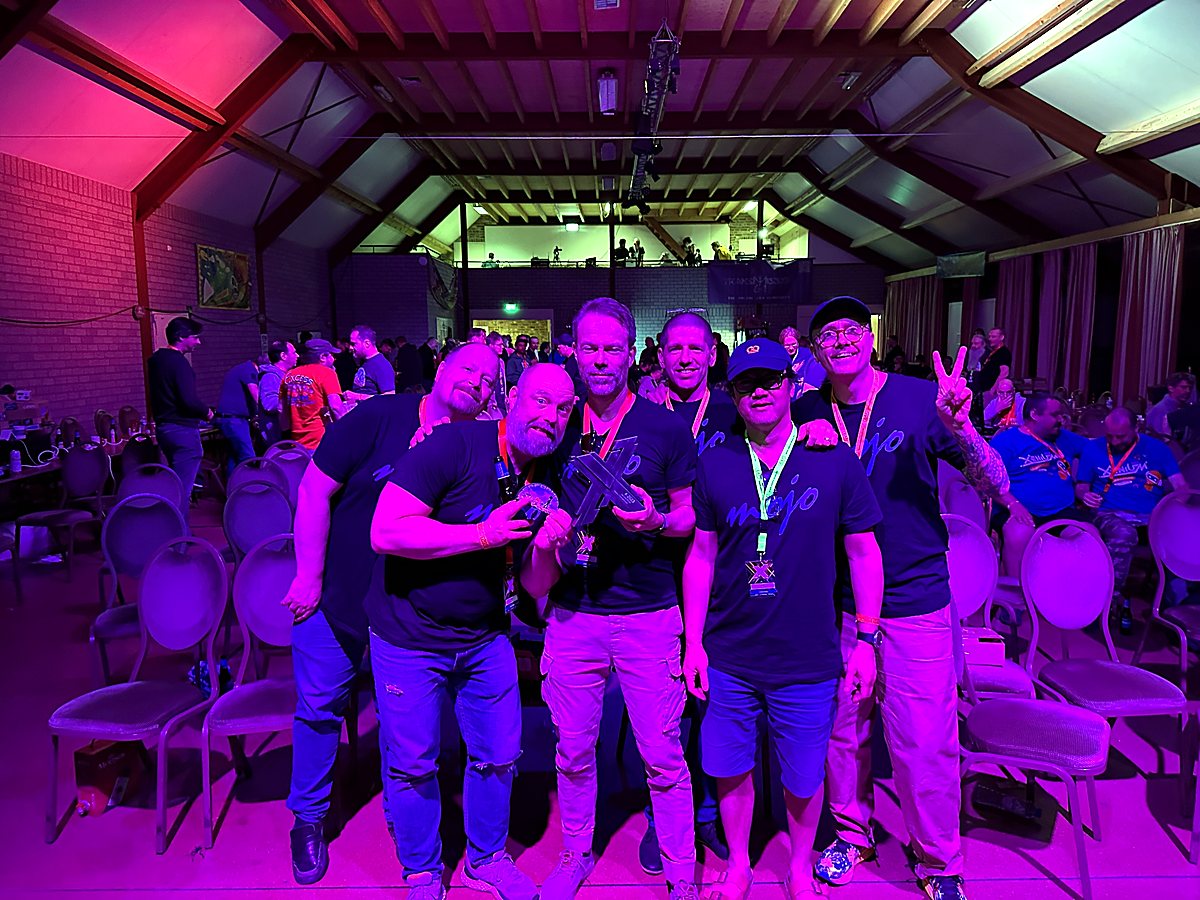 X 2023 with the crew. Mojo took #2 in the Demo competition for Pretzel Logic and Bonzai