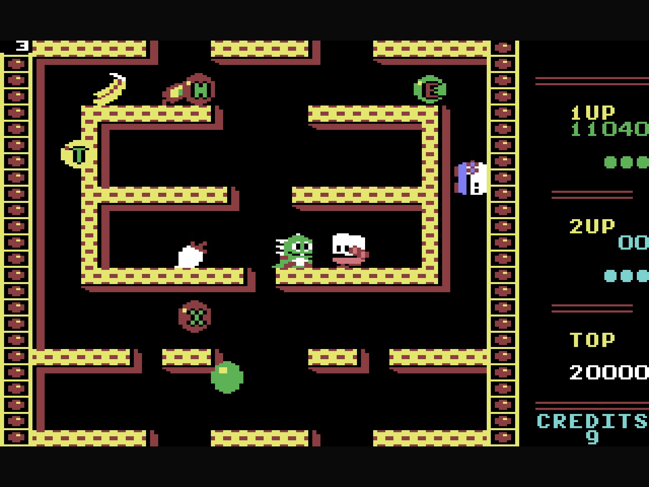 Bubble Bobble (C64, 1987) screenshot
