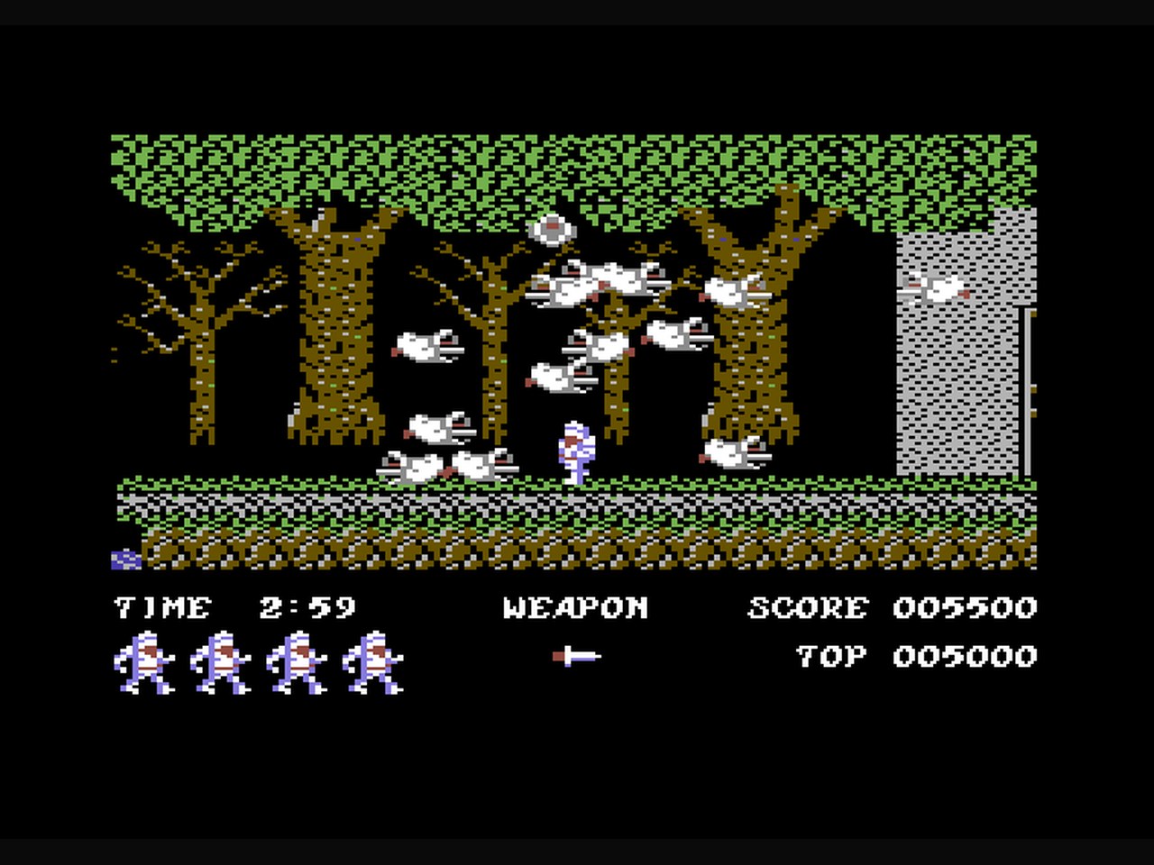 Ghosts'n Goblins (C64, 1986) screenshot
