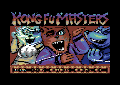 The Kong-Fu Masters title screen and main menu